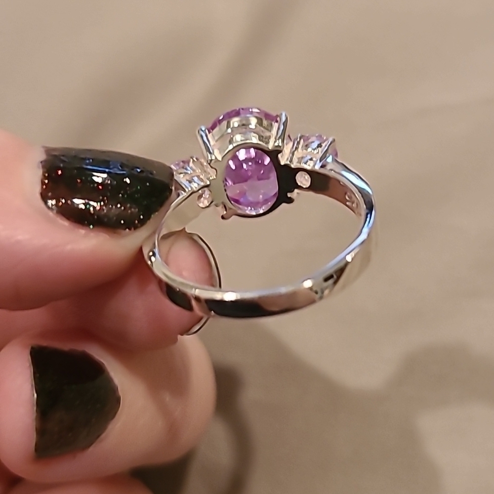 Cubic zirconia sterling silver ring - Picture 7 of 8